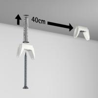 Cimaises XPO Rail Gris 200cm + clips + vis et chevilles multimatériaux - Cimaise Tableau Artiteq