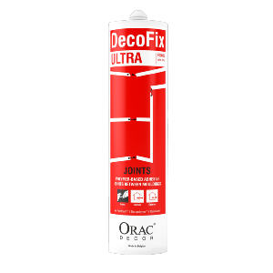 Colle Joint Decofix Ultra FX400 Orac Decor - Joint blanc base polymère pour joint entre profil