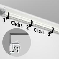 Cimaise Contour Rail Blanc 200cm à visser + clips de fixation + vis & chevilles multimatériaux - Cimaise Tableau Artiteq 