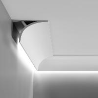 C991 Corniche pour éclairage indirect et cache tringle à rideau Orac Decor - 11x14x200cm (h x p x L) - moulure décorative polyuréthane