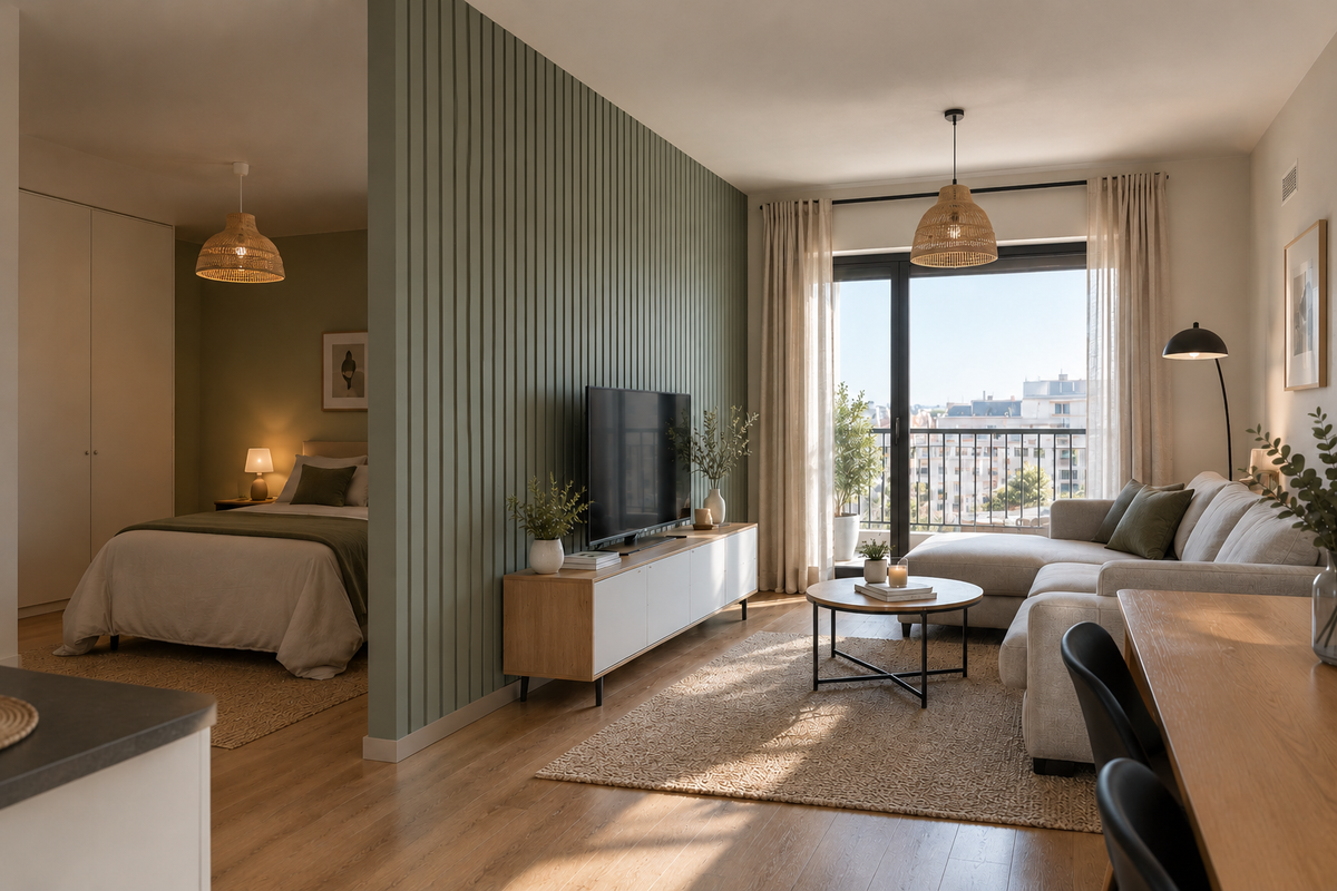 Studio ou pièce de vie : structurer vos espaces sans monter de cloison