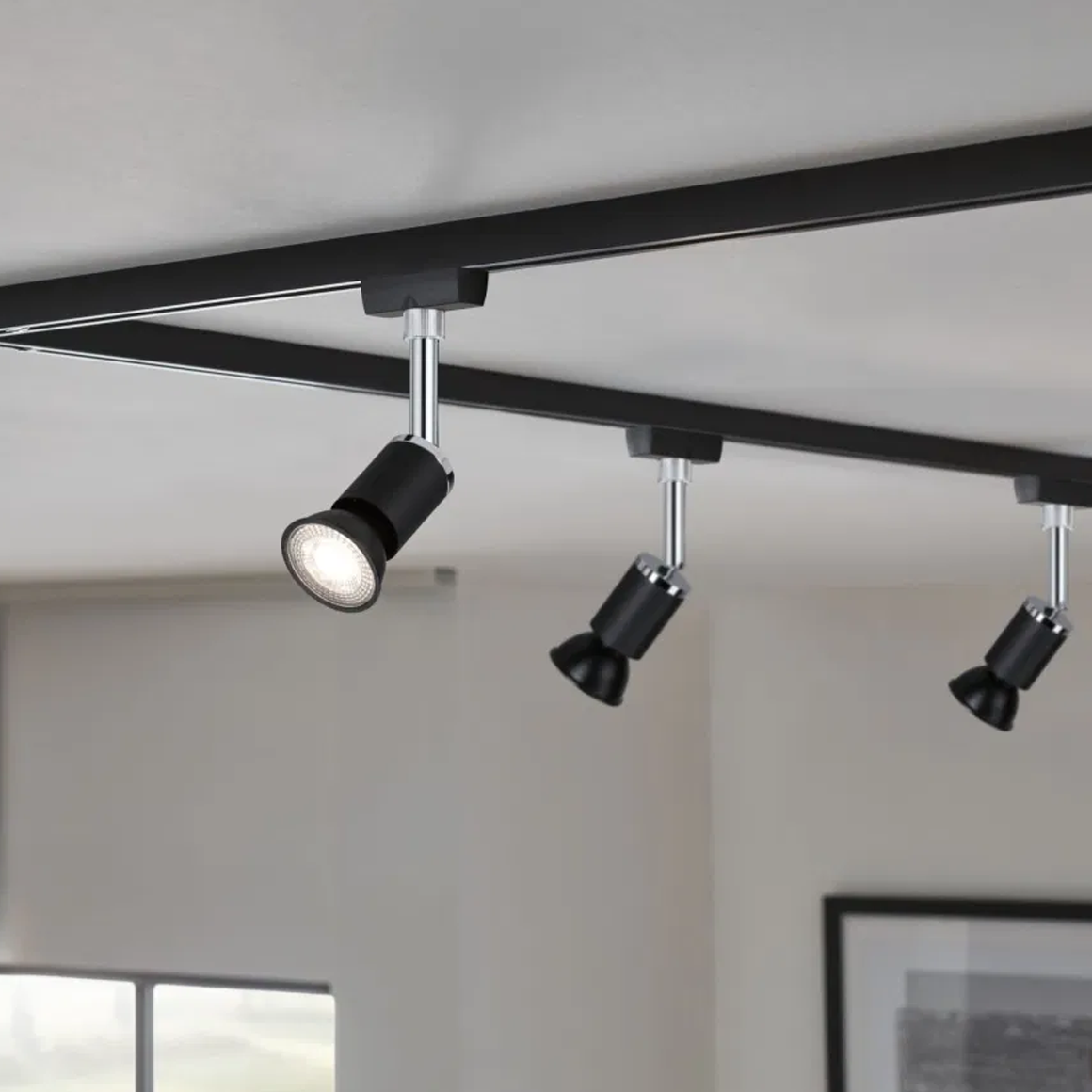 Bombilla LED GU10 de 7 W, cromo mate, carcasa negra, Paulmann