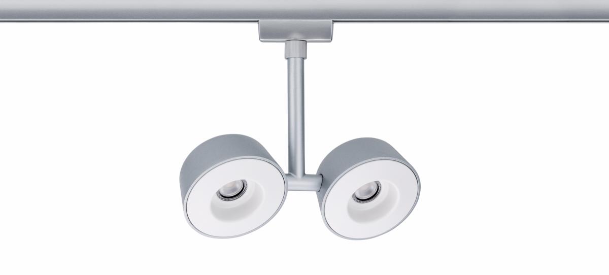Système URail Spot Double Pellet Chrome Mat 2x4W