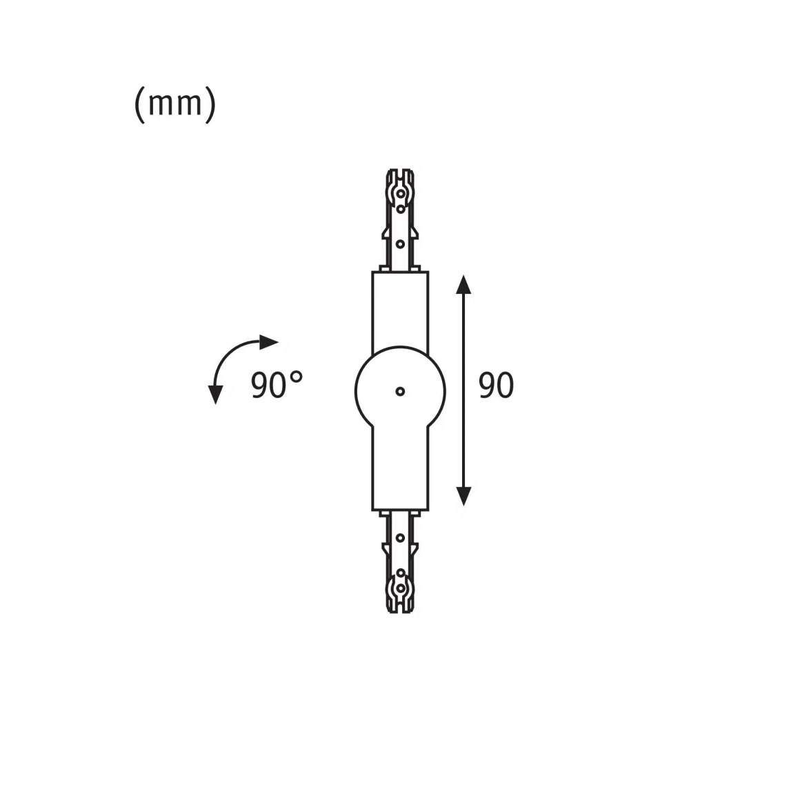7 - Conector de ángulo flexible negro para URail Paulmann - Riel de techo Iluminación de cuadros