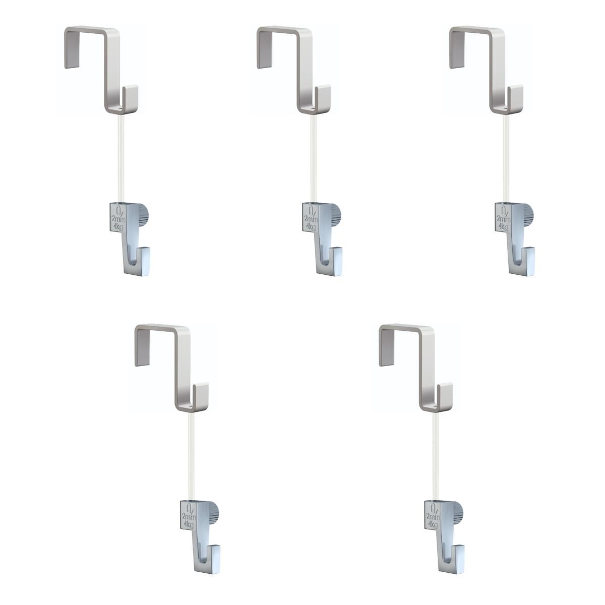 Pack de 5 kit d'accrochages tableaux Artiteq - suspension sur portes, panneaux, cloisons 16mm - Max 4kg