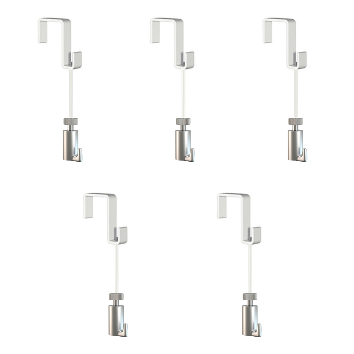 Pack de 5 kit d'accrochages tableaux Artiteq - suspension sur portes, panneaux, cloisons 16mm - Max 15kg