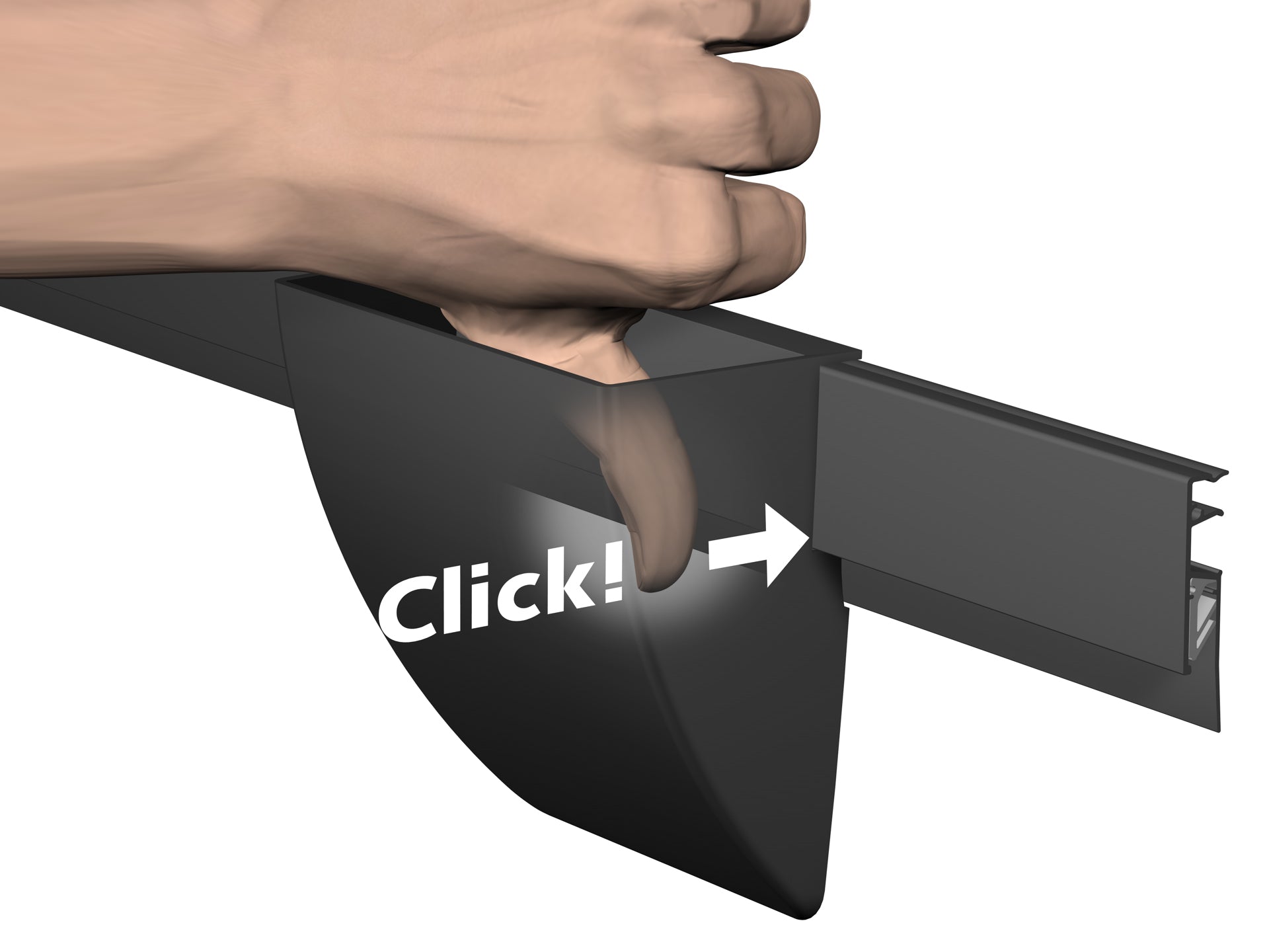 Pôt à crayon clipsable pour Info Rail noir - Storage clip - Artiteq