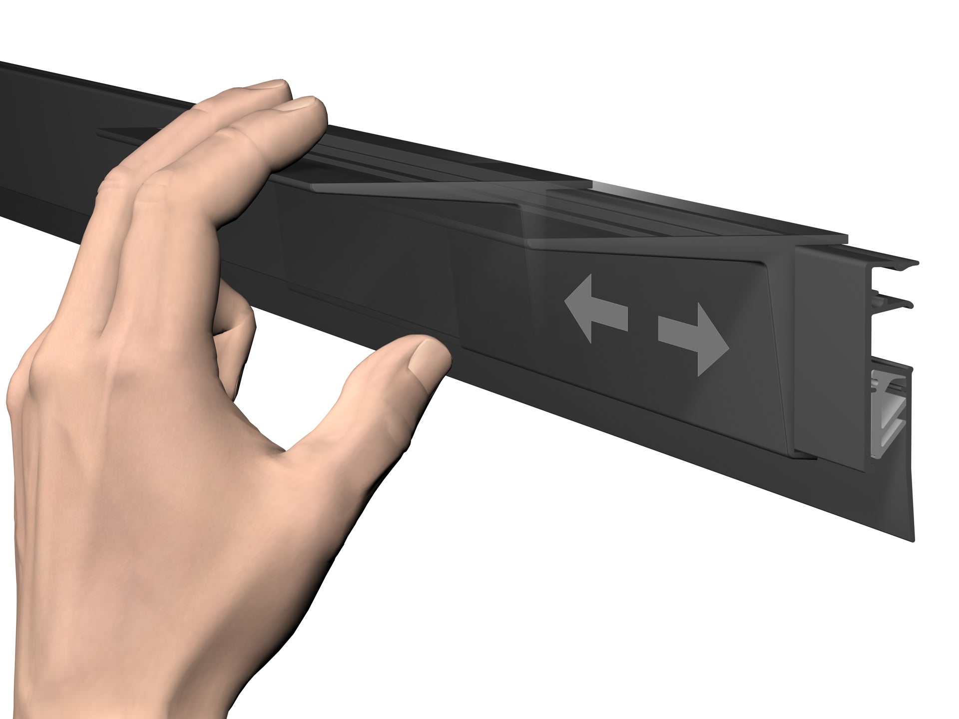 Tablette à clipser pour Info Rail Noir - Support-Clip - Artiteq