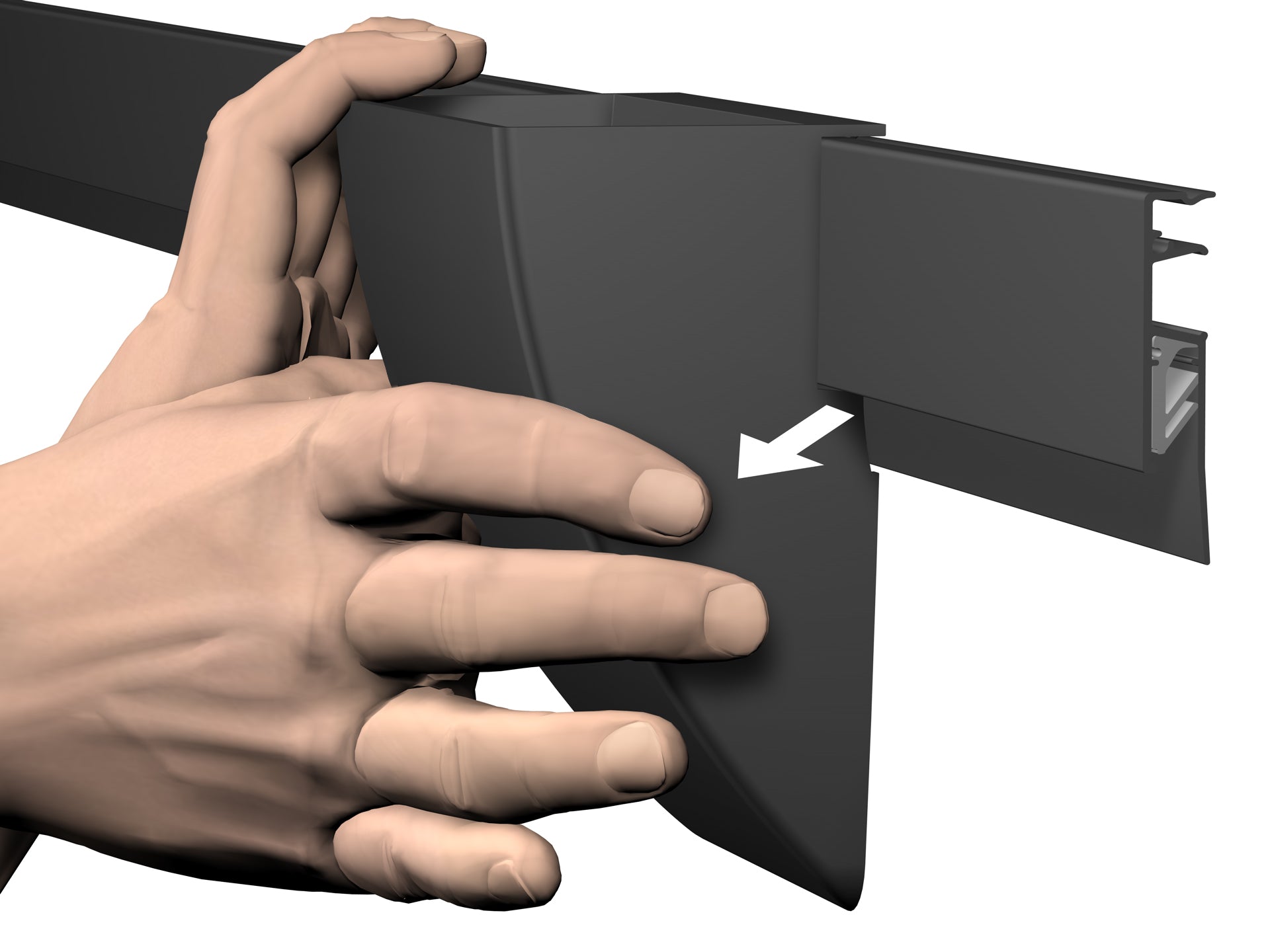 Pôt à crayon clipsable pour Info Rail noir - Storage clip - Artiteq