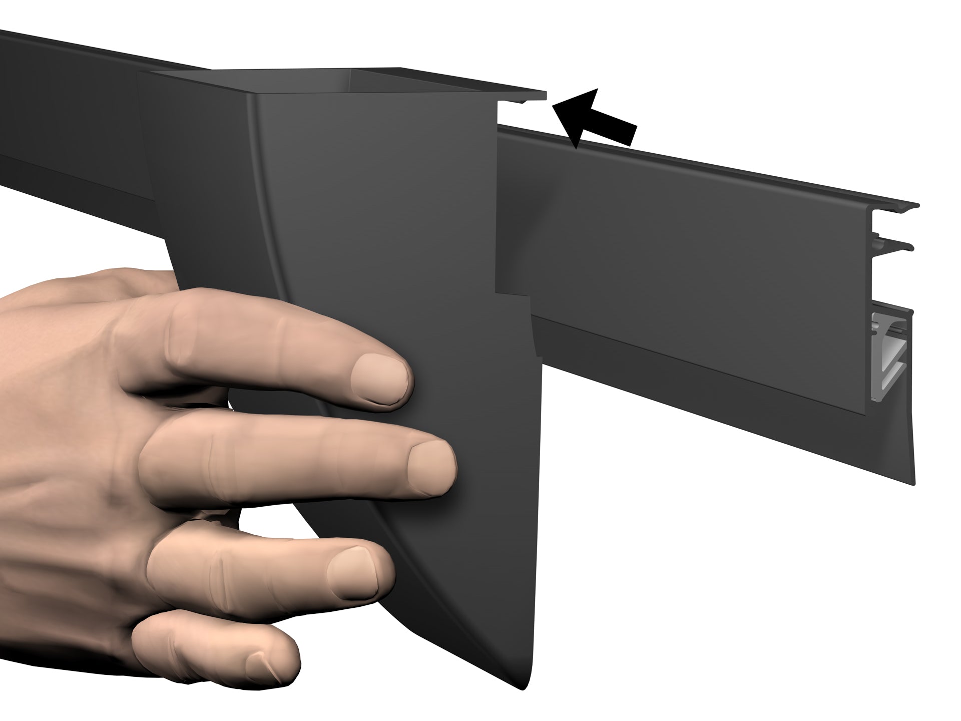 Pôt à crayon clipsable pour Info Rail noir - Storage clip - Artiteq