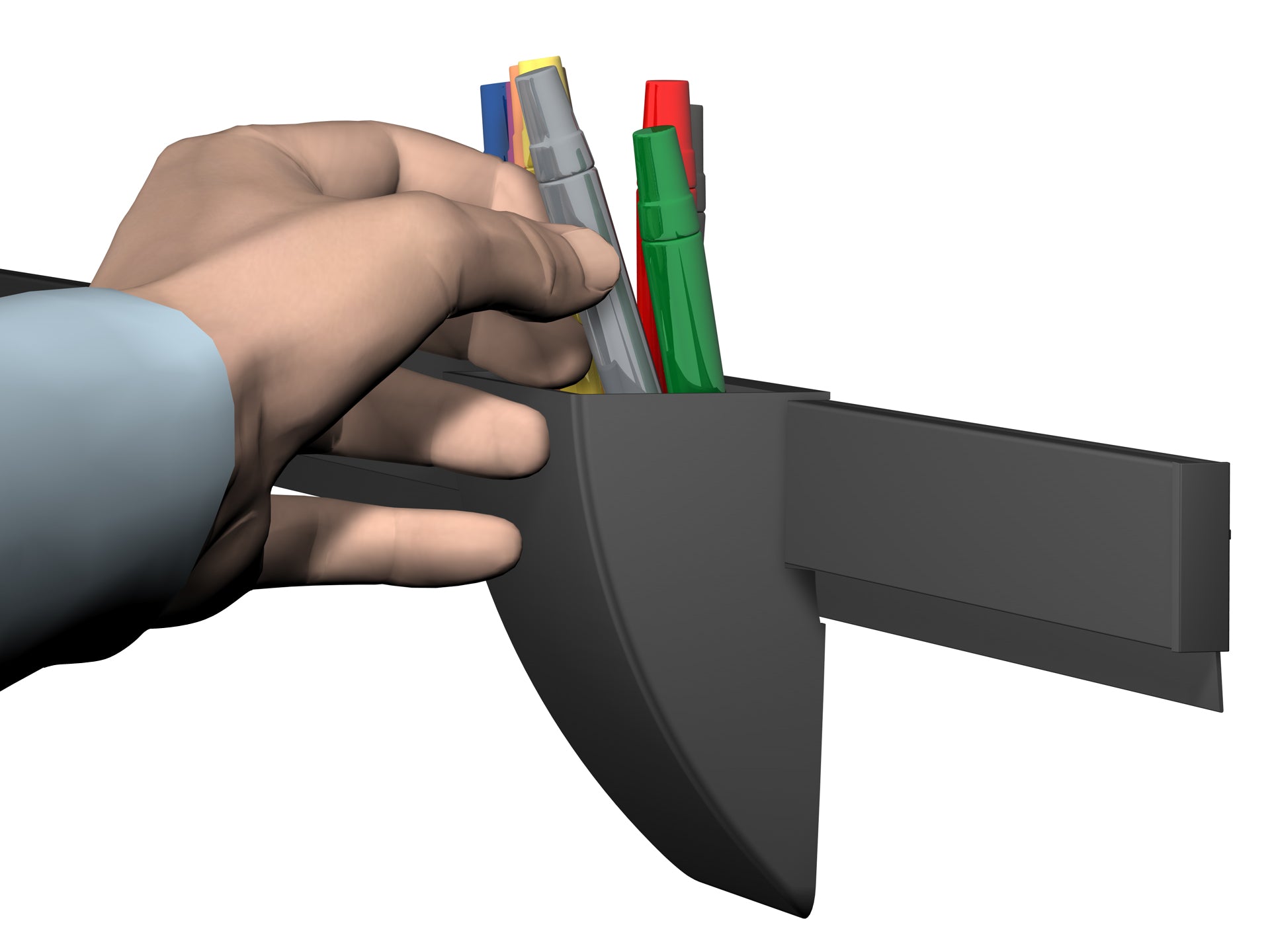 Pôt à crayon clipsable pour Info Rail noir - Storage clip - Artiteq