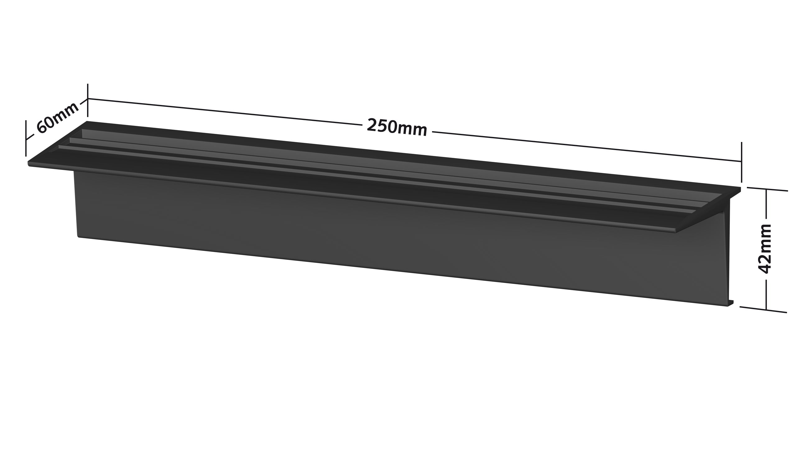 Tablette à clipser pour Info Rail Noir - Support-Clip - Artiteq