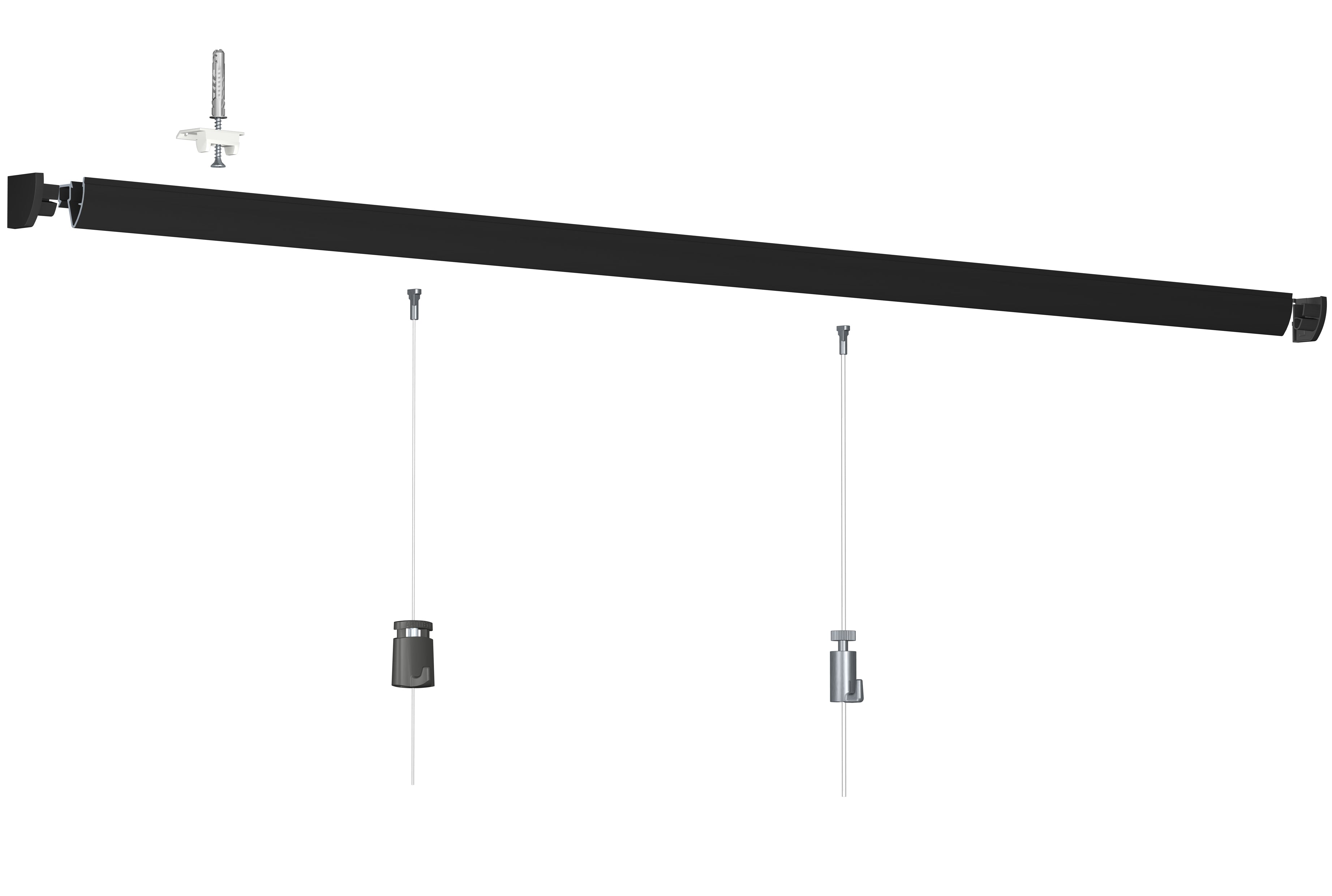Cimaise Plafond Click Up Rail 200cm + clips + vis & chevilles multimatériaux - Cimaise Tableau Artiteq