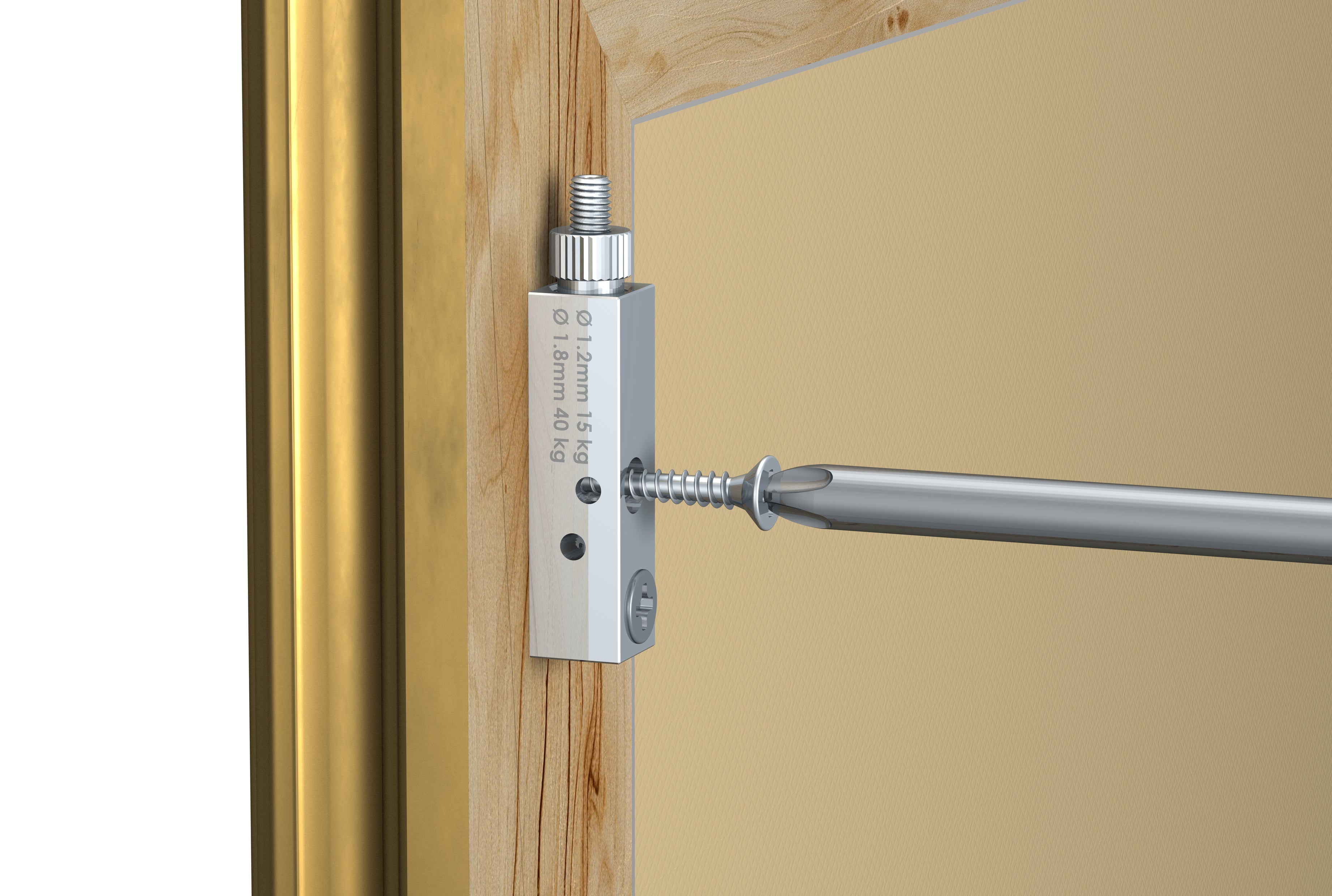 Attache Auto Grip à visser 1,2 - 1,8 mm / 15 - 40 kg - Track & Slide