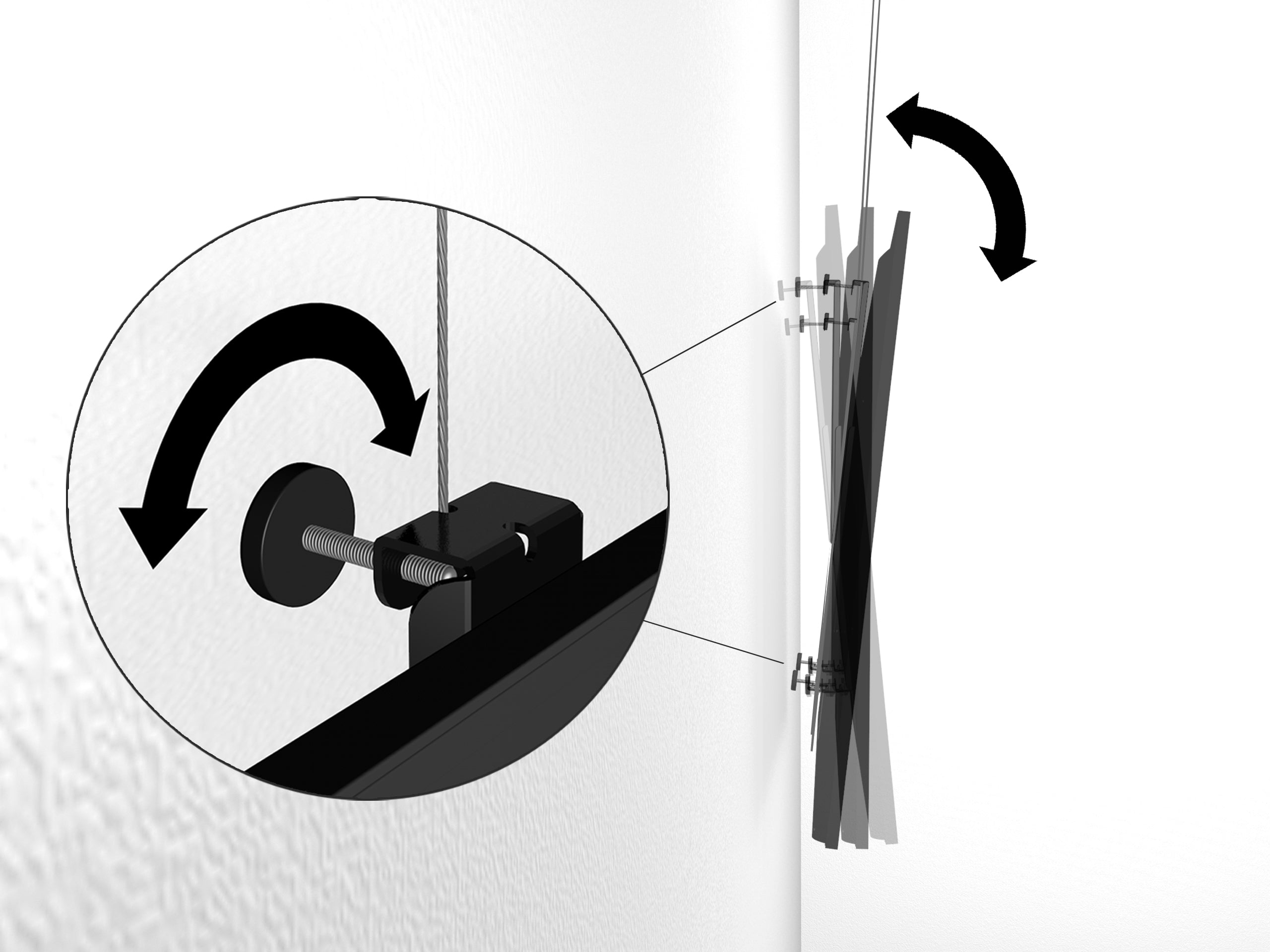 Kit de suspension Flex pour écran - Fixation TV sans perçage pour cimaise