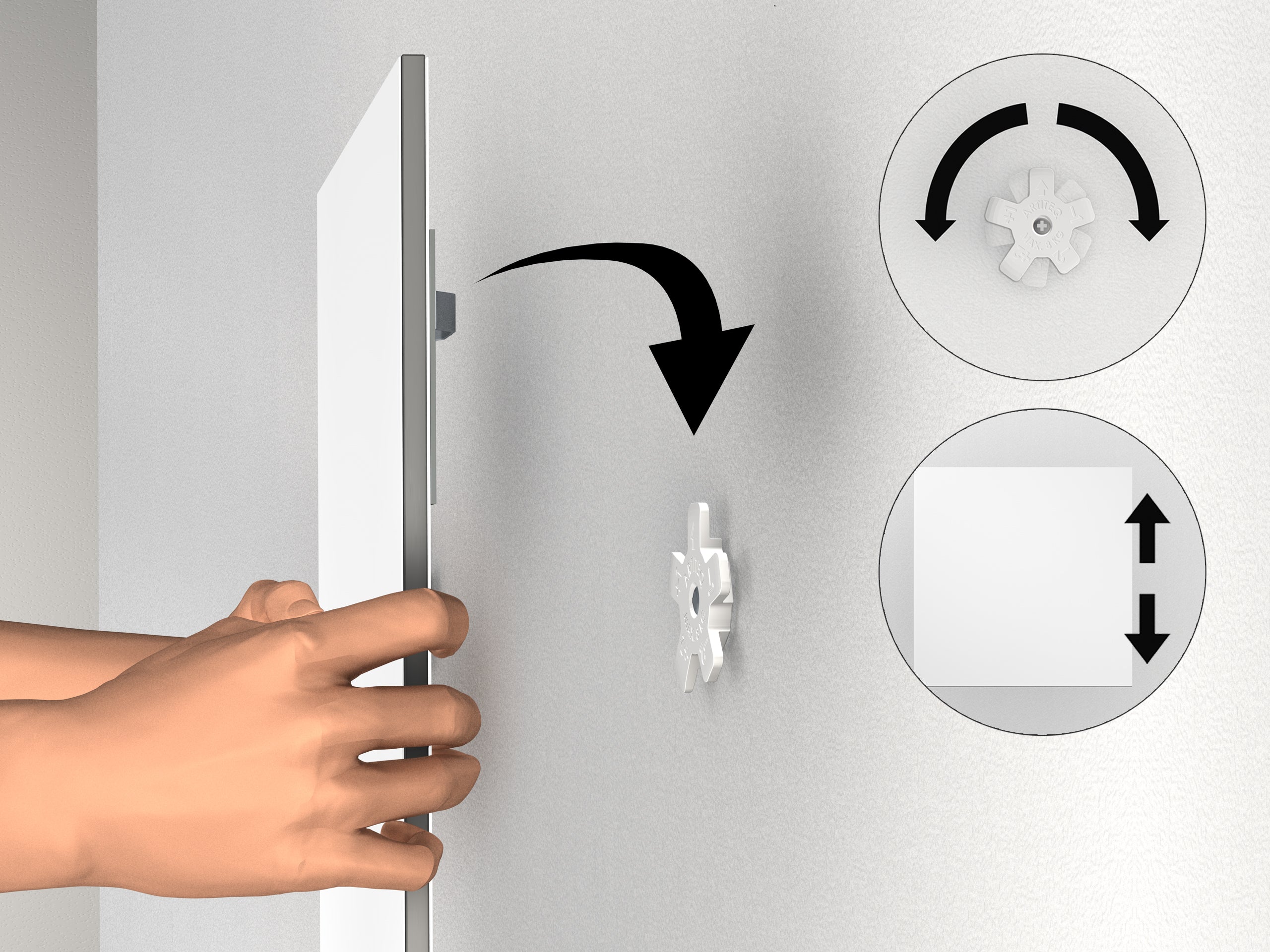 Pack 4 supports muraux pour plaques Dibond - Accessoire Cimaise Artiteq