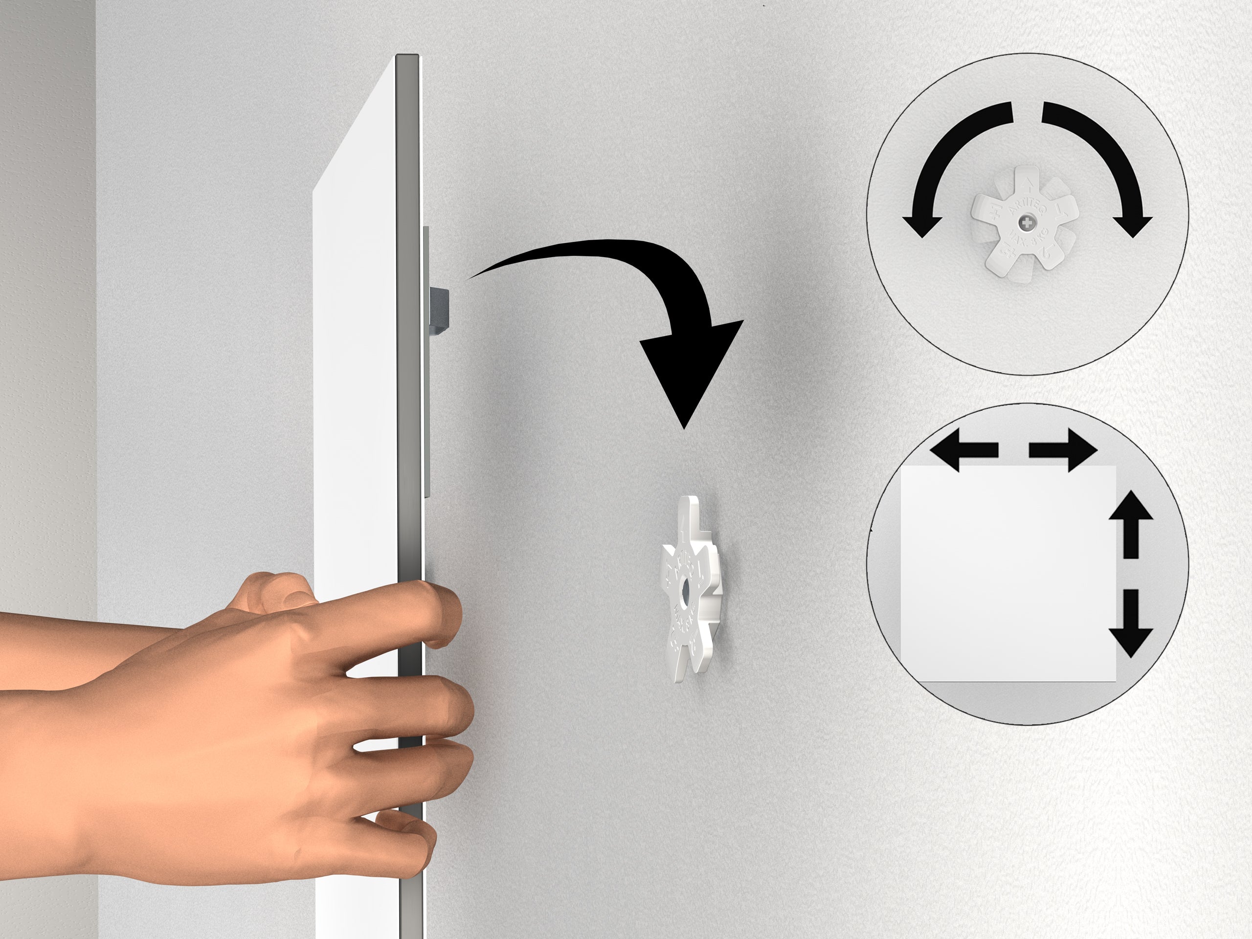 Pack 4 supports muraux pour plaques Dibond - Accessoire Cimaise Artiteq