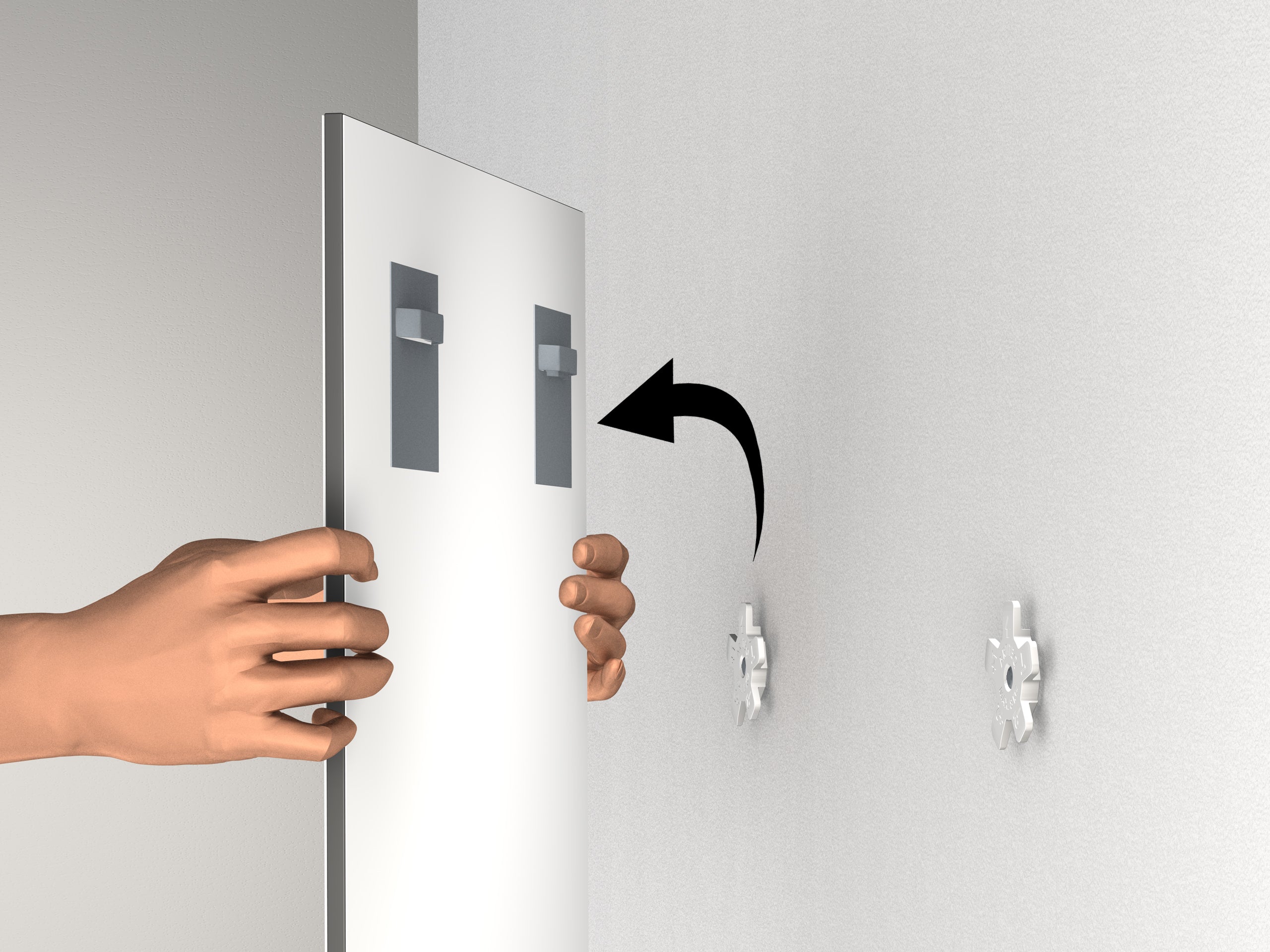 Pack 4 supports muraux pour plaques Dibond - Accessoire Cimaise Artiteq