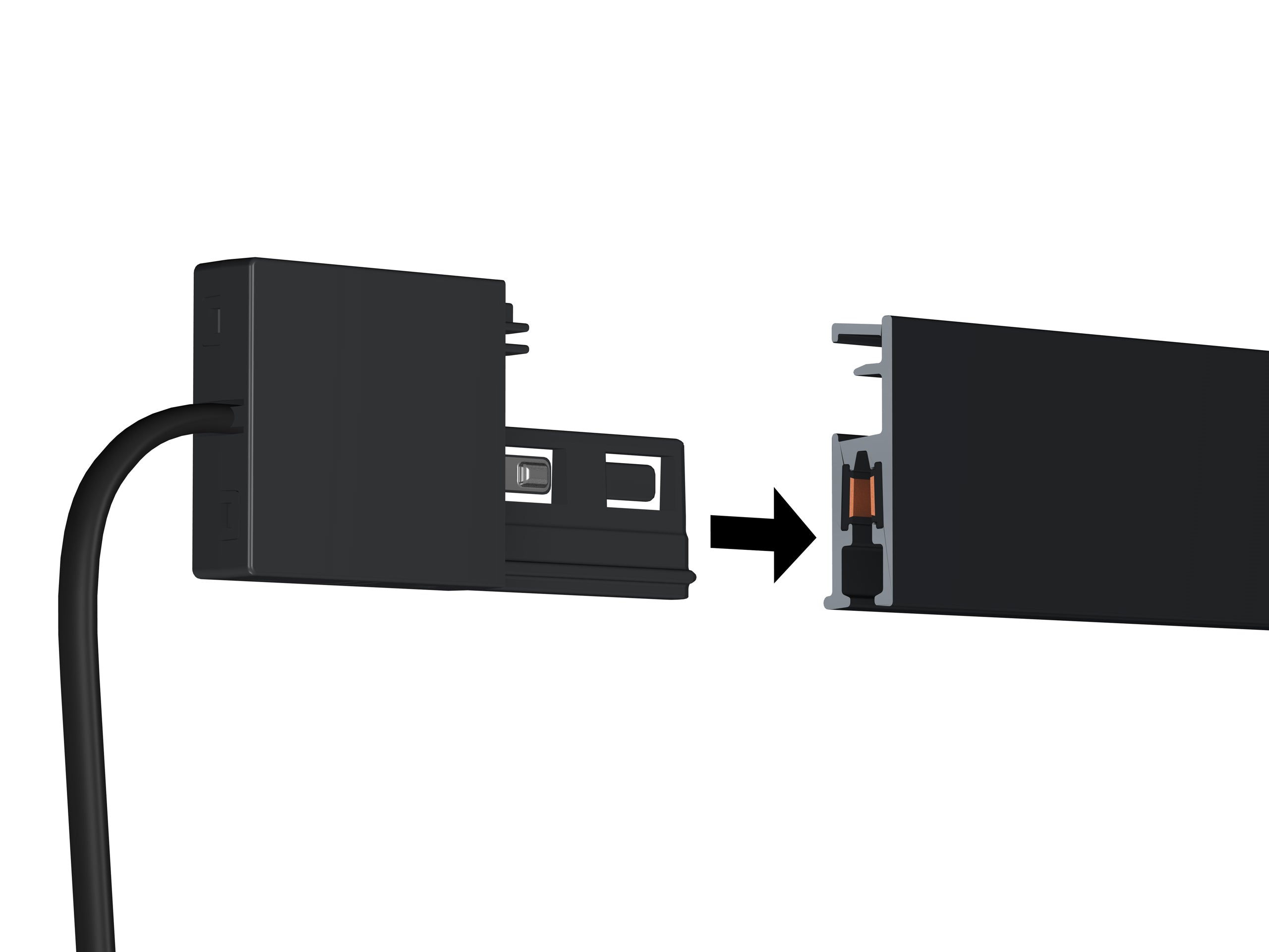 Connecteur d'alimentation sur le haut Illume Duo Rail 300 cm- Accrochage éclairage