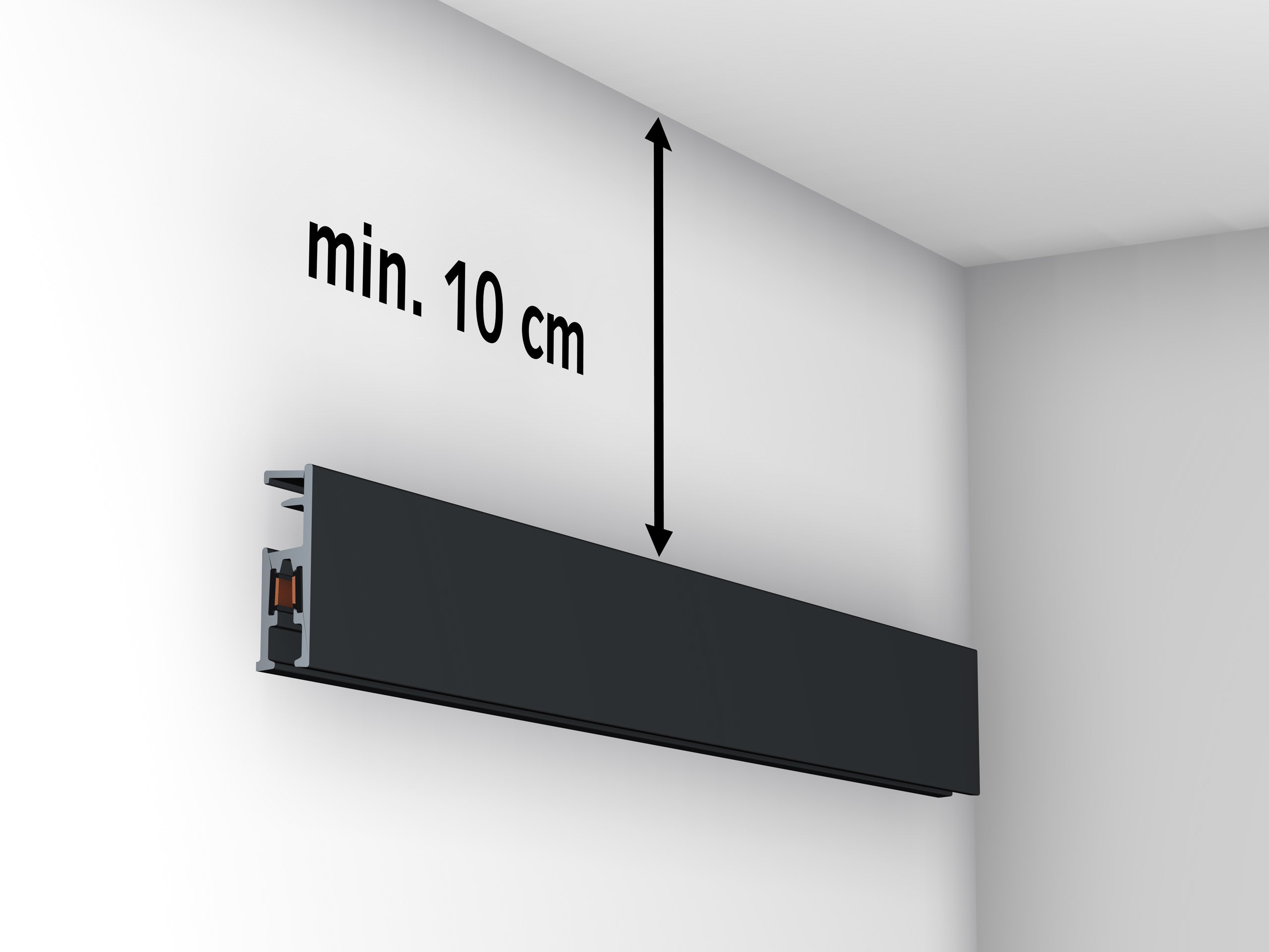 Cimaise Illume Duo Rail Noir 200 cm - Accrochage et éclairage tableau Artiteq
