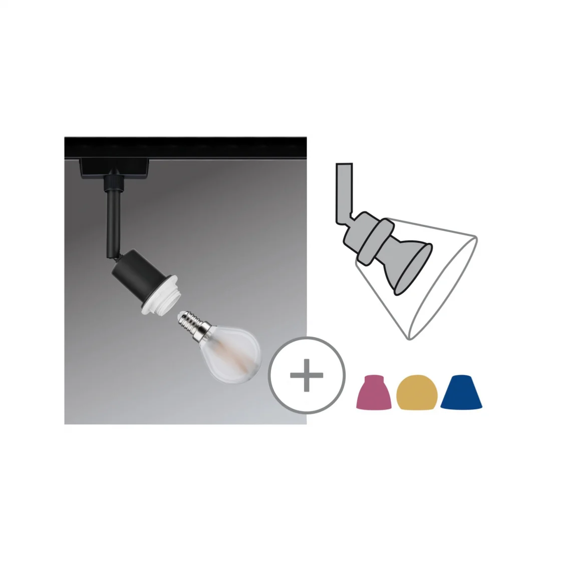 URail Spot sur rail DecoSystems Spot individuel 20W NOIR - Paulmann