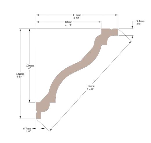 Corniche plafond Cimaises et Plus C04 - 12.5x11,5x200cm (h x p x L) - moulure décorative polyuréthane