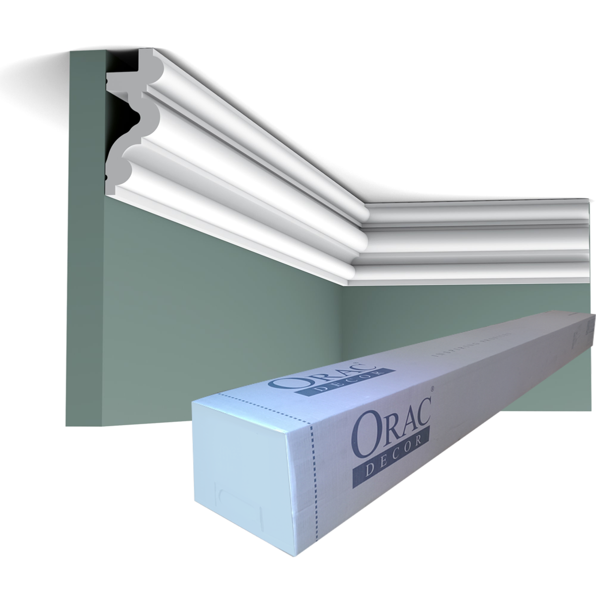 C324 AUTOIRE corniche pour éclairage indirect Orac Decor - 8,3x3,4x200cm (h x p x L) - moulure décorative polyuréthane