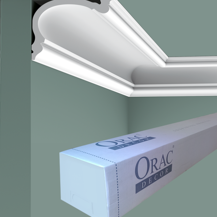 C341 HERITAGE Corniche cache tringle à rideau Orac Decor - 8,8x12,2x200cm (h x p x L) - moulure décorative polyuréthane