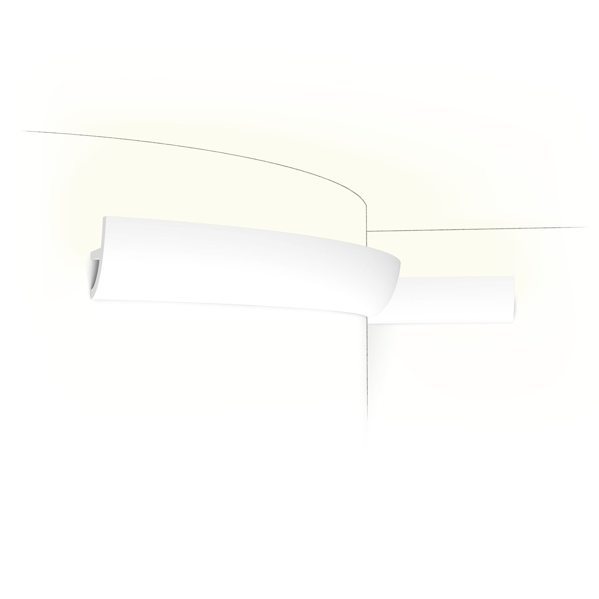 C373F Flexible Corniche Eclairage Indirect Polyuréthane Orac Decor Antonio Ulf Moritz -8x5cm (h x p)