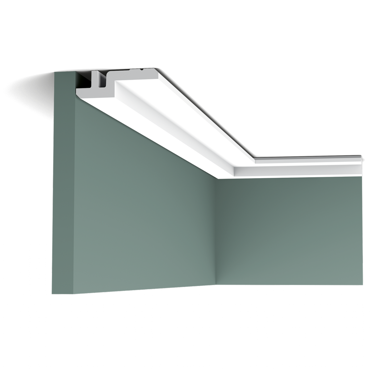 C394 STEPS Corniche cache tringle à rideau -9,5x3,1x200cm (h x p x l) moulure décorative