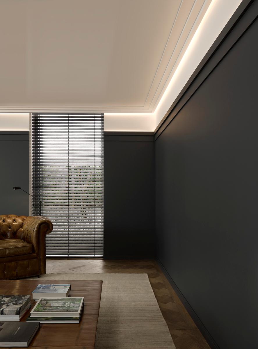 C396 STEPS Corniche Plafond pour éclairage indirect et cache tringle à rideau Orac Decor - 18,5x6,1x200cm (h x p x L) - moulure décorative polyuréthane