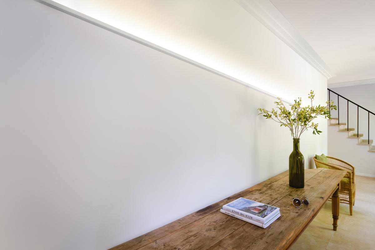 C396 STEPS Corniche Plafond pour éclairage indirect et cache tringle à rideau Orac Decor - 18,5x6,1x200cm (h x p x L) - moulure décorative polyuréthane