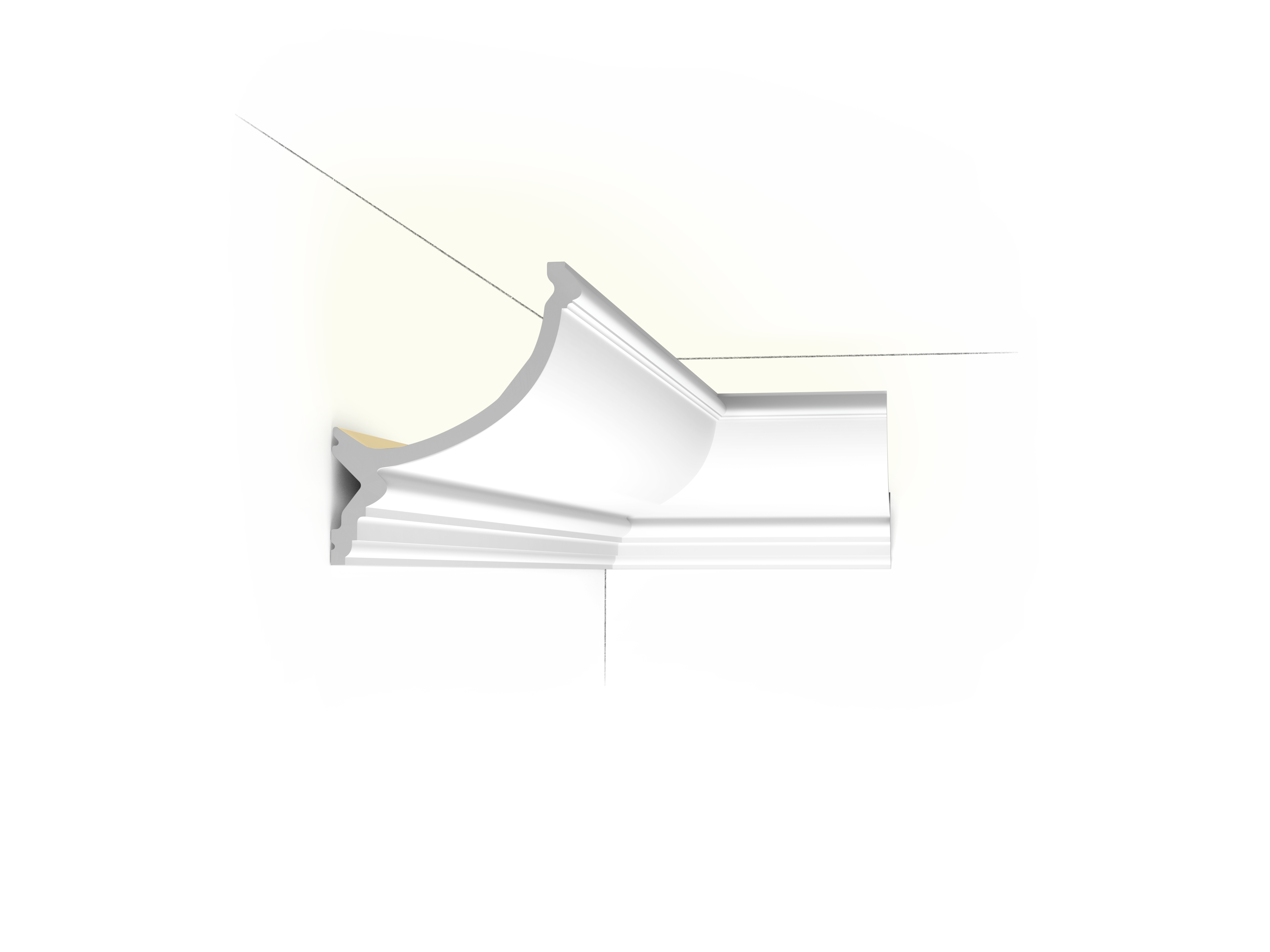 Cornisa de techo C900 para iluminación indirecta Orac Decor - 17x14,5x200cm (altoxancho) - moldura decorativa de poliuretano