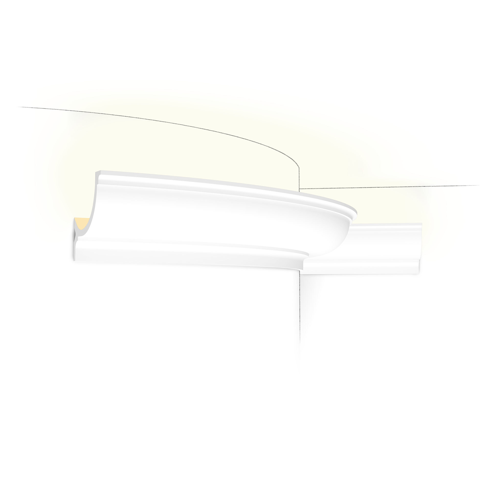 C902F Flexible Corniche plafond pour éclairage indirect Orac Decor - 10x10x200cm (h x p x L) - moulure décorative polyuréthane