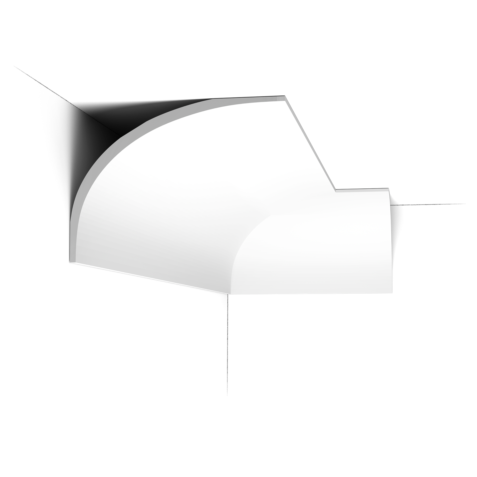 Cornisa de techo decorativa Orac C990 INFINITY - 16 x 21,5 x 200 cm (alto x ancho) - moldura decorativa de poliuretano