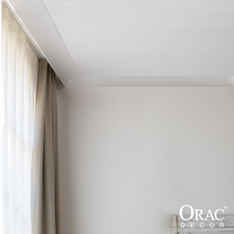 C991 Corniche pour éclairage indirect et cache tringle à rideau Orac Decor - 11x14x200cm (h x p x L) - moulure décorative polyuréthane