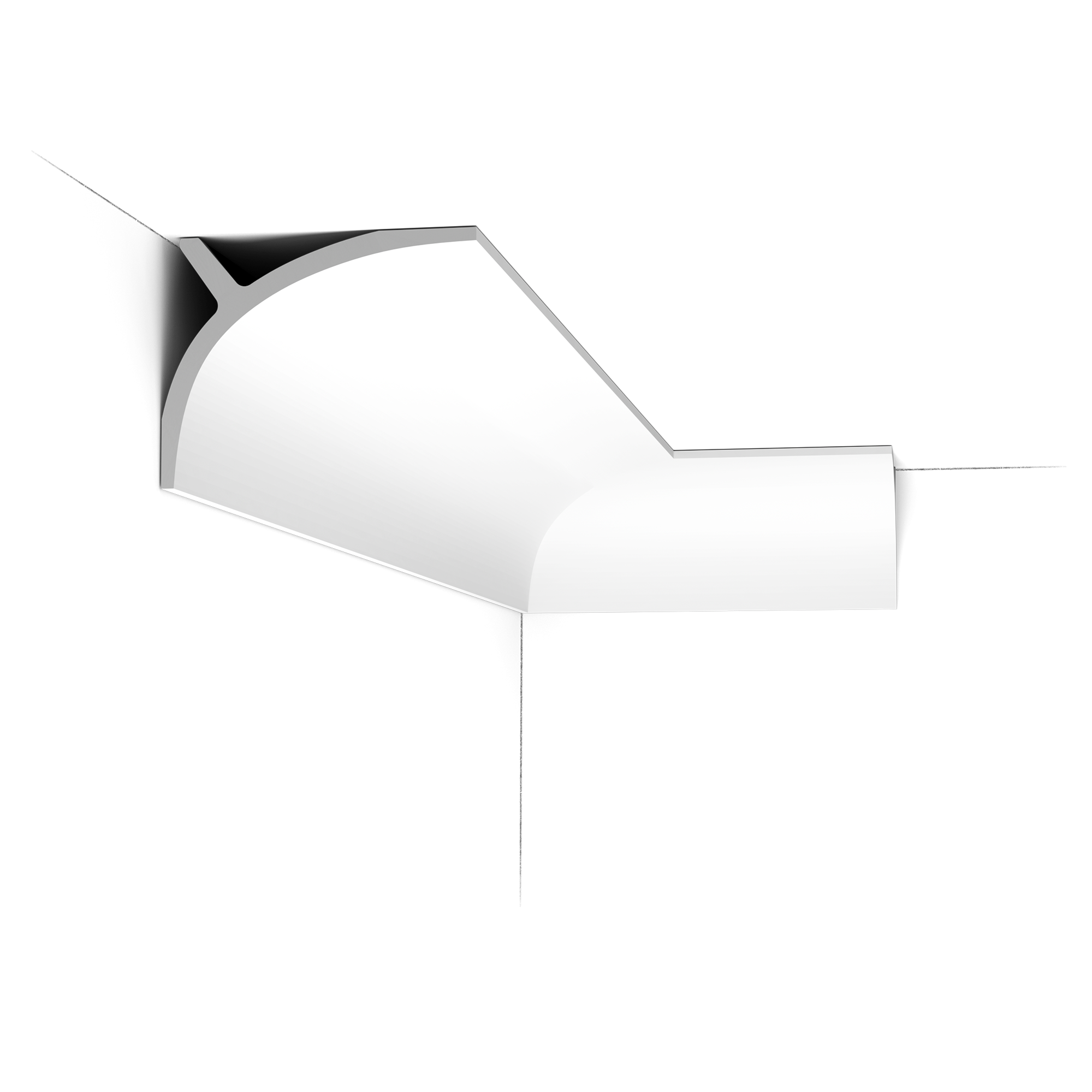 C991 Corniche pour éclairage indirect et cache tringle à rideau Orac Decor - 11x14x200cm (h x p x L) - moulure décorative polyuréthane