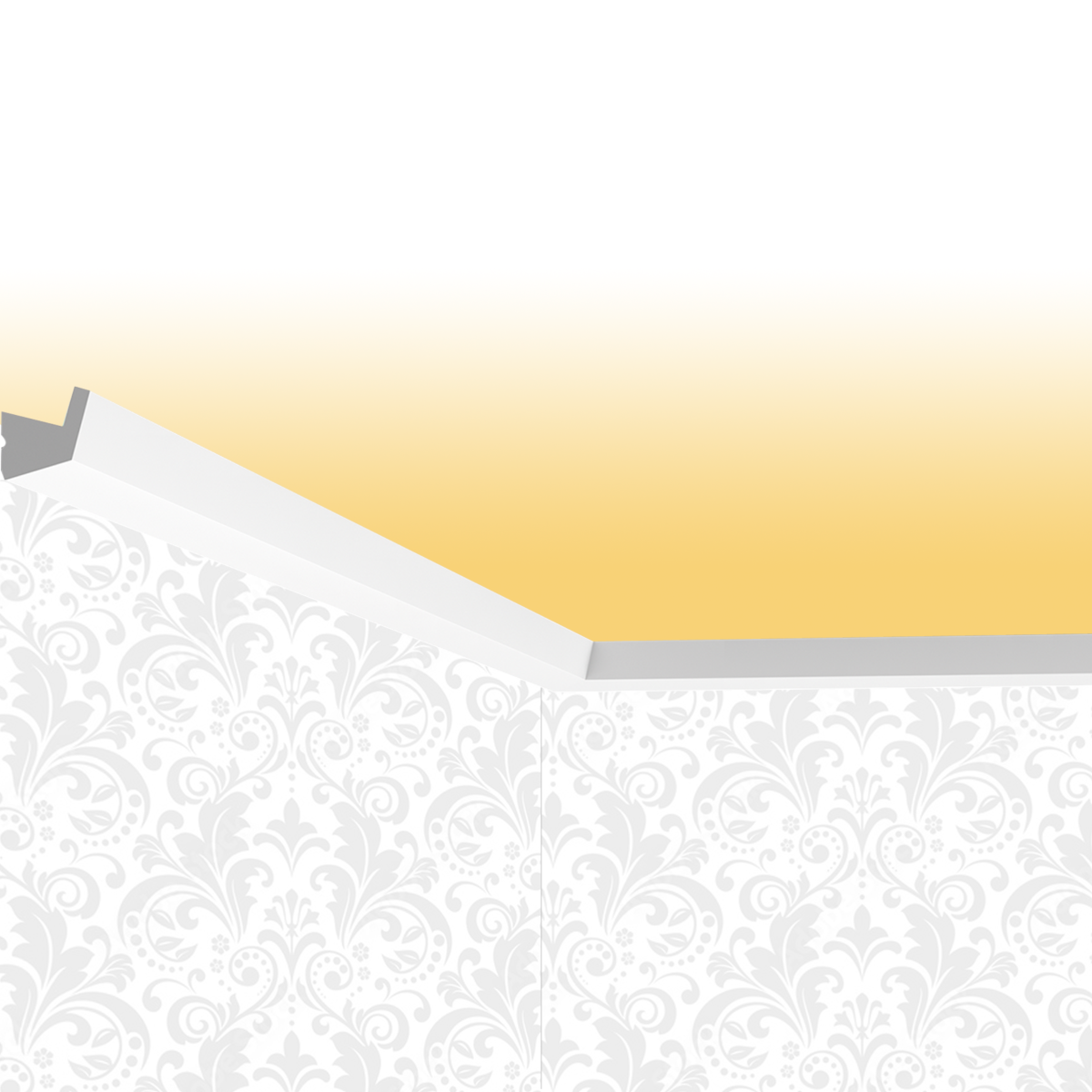 Corniche plafond Cimaises et Plus C07 - 2,7x2,7x200cm (h x p x L) - moulure décorative polyuréthane