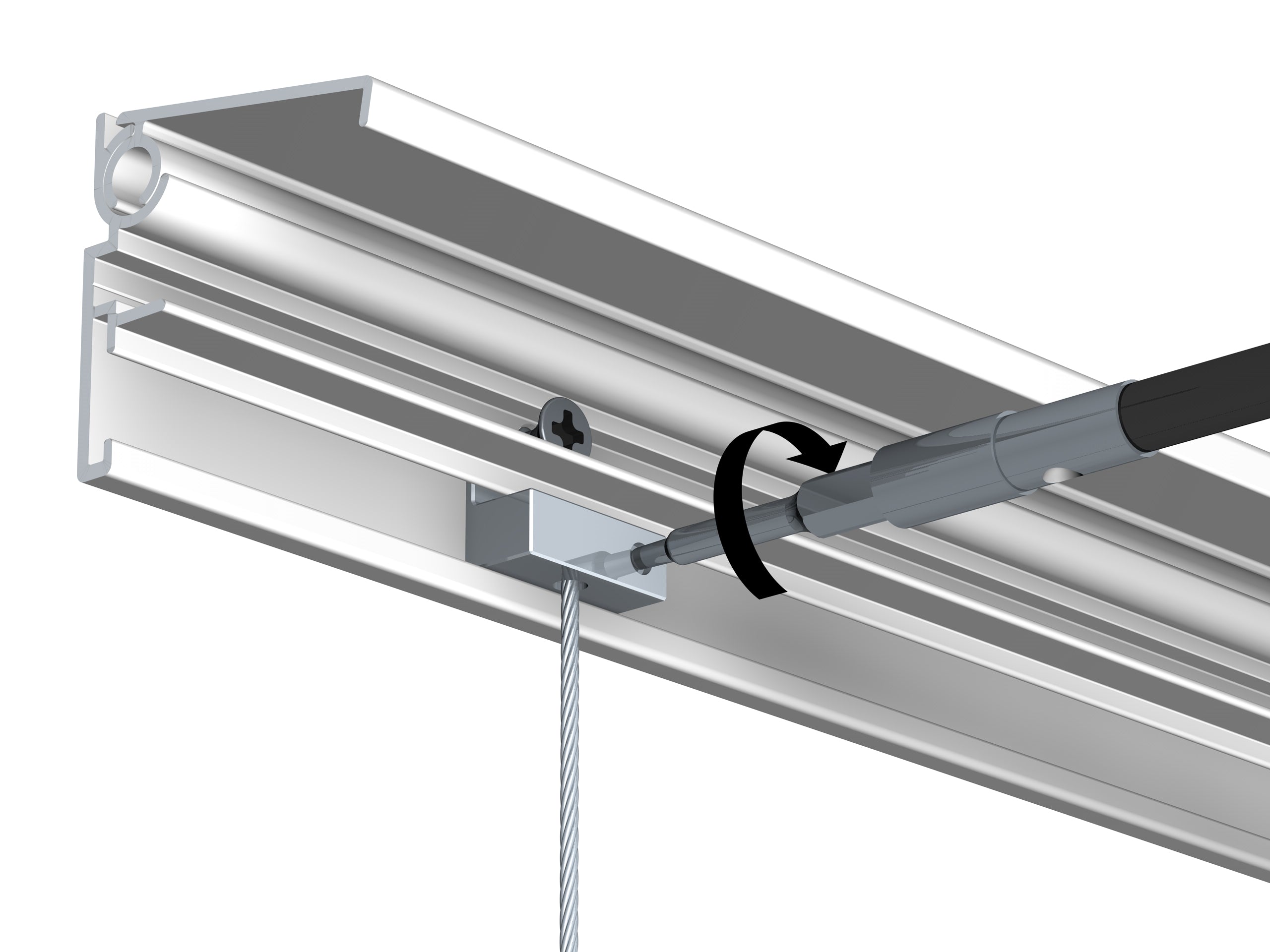 Set Slider câble acier inoxydable 1,2 mm pour cimaise Museum PLUS - Track & Slide