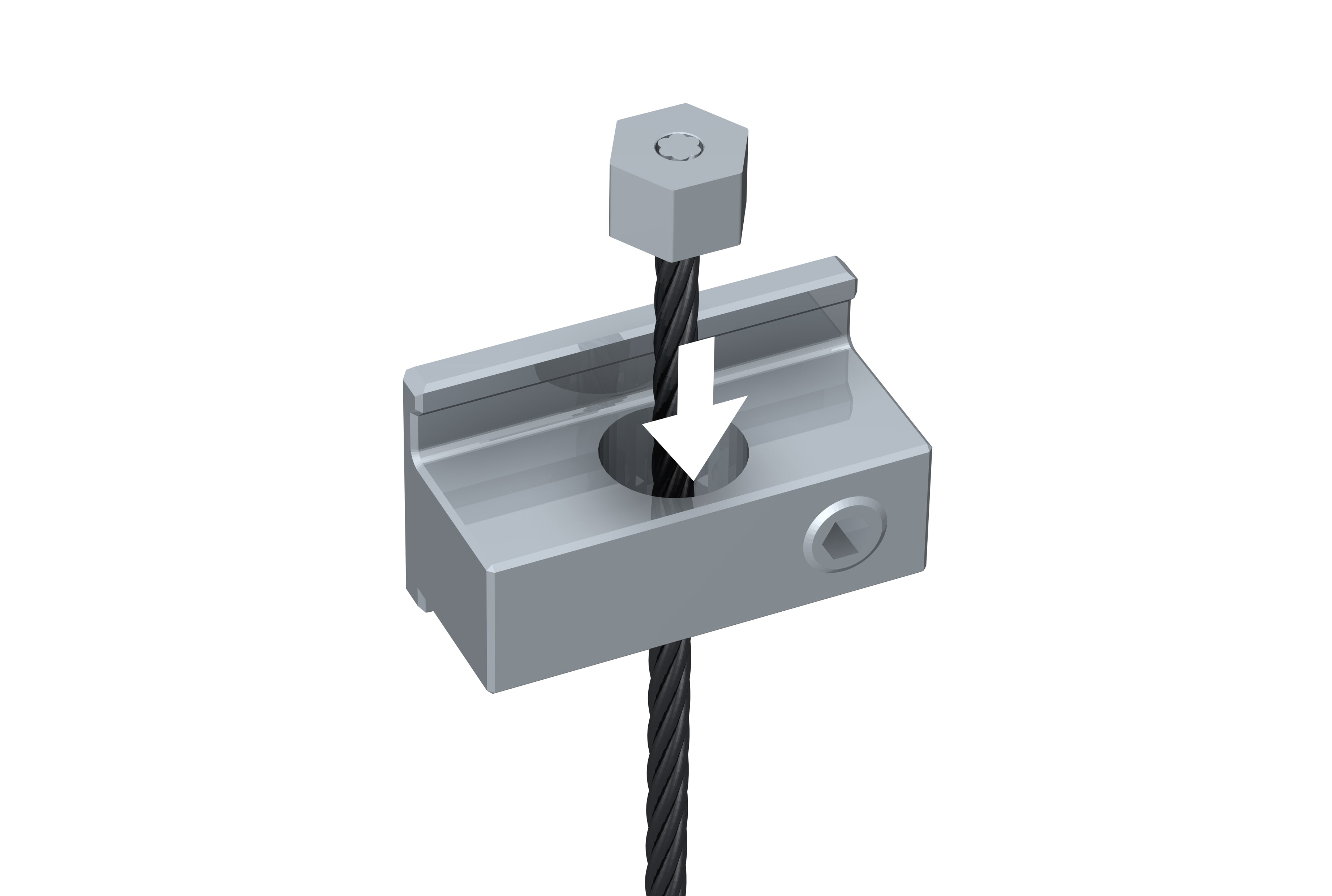 Set Slider câble acier inoxydable 1,2 mm pour cimaise Museum PLUS - Track & Slide