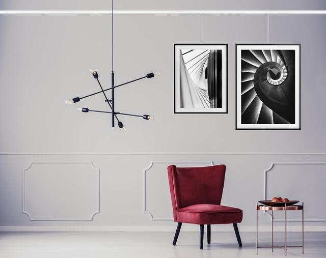 Cimaise Classic Rail Blanc 200 cm + vis & chevilles multimatériaux - Cimaise Tableau Artiteq