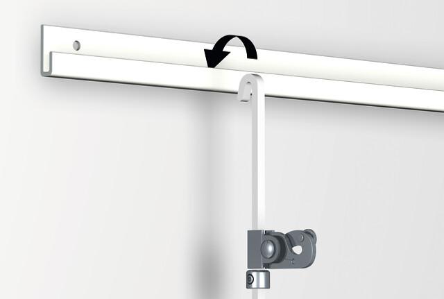 Cimaise Classic Rail Blanc 200 cm + vis & chevilles multimatériaux - Cimaise Tableau Artiteq