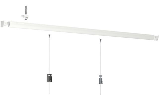Cimaise Plafond Click Up Rail Blanc brut à peindre 200cm + clips + vis & chevilles multimatériaux - Cimaise Tableau Artiteq