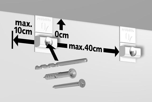 Cimaise Combi Pro-Light Rail 200 cm + jeu de fixations - Cimaise Tableau Artiteq