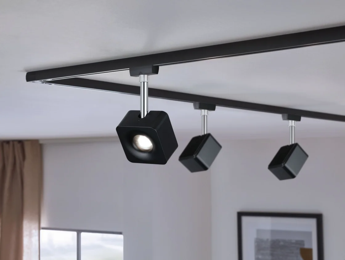 Spot Cube URail 8W Paulmann - Eclairage Tableau sur Rail Plafond