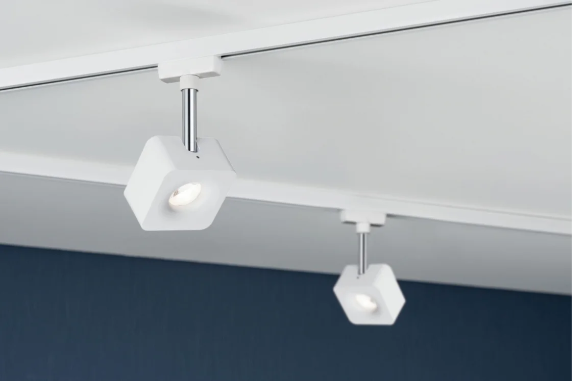 Spot Cube URail 8W Paulmann - Eclairage Tableau sur Rail Plafond