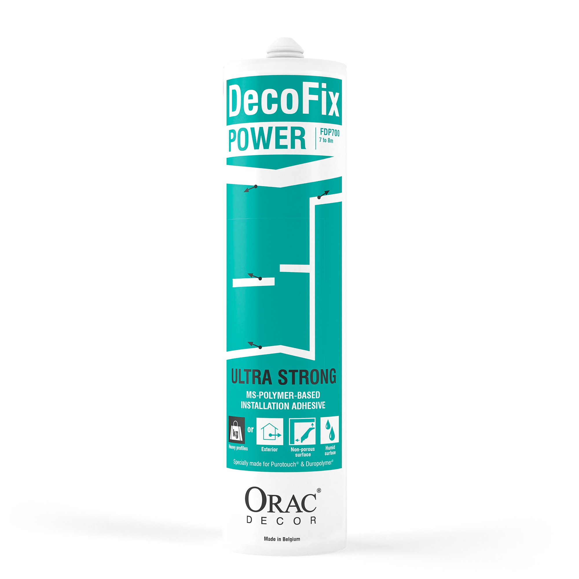 Pegamento Orac Decor Decofix Power FDP700 - Fijación ultra fuerte para paneles, cornisas, molduras y zócalos - 290 ml