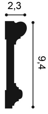 DX121-2300 Orac Decor Multifunctional Moulding - 9.4x2.3x230 (hxpx L) - polymer decorative moulding
