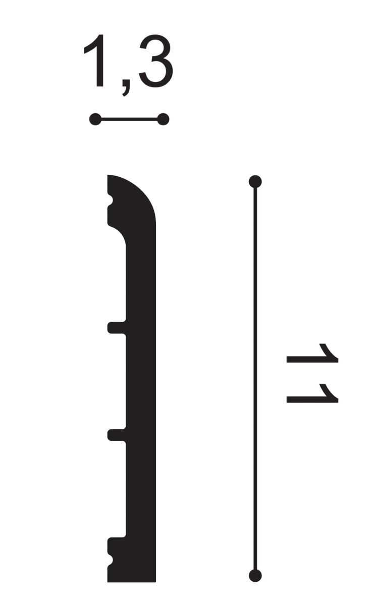 SX184 Plinthe Orac Decor - 11x1,3x200cm (h x p x L) - plinthe décorative polymère