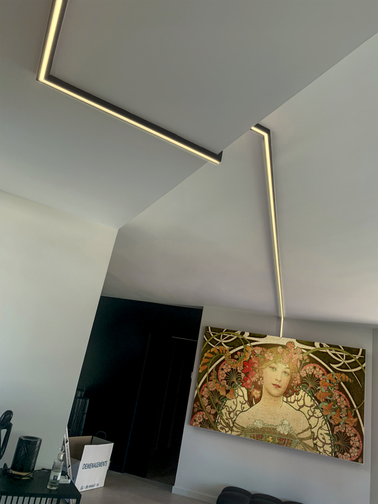 Profile aluminium pour ruban Led avec diffuseur clipsable - utilisable avec les corniches d'éclairage Orac